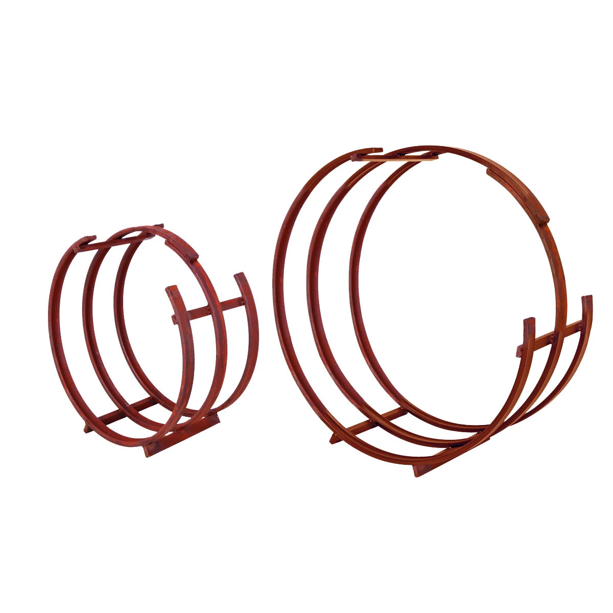 Kaminholzständer Set Rund 2 Stück Aus Stahl In Rostoptik 3 Kaminholzständer Set Rund 2 Stück Aus Stahl In Rostoptik