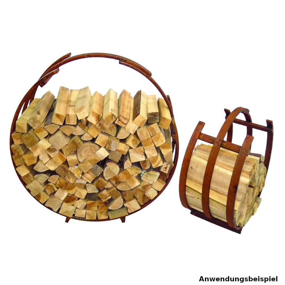 Kaminholzständer Set Rund 2 Stück Aus Stahl In Rostoptik 4 Kaminholzständer Set Rund 2 Stück Aus Stahl In Rostoptik - Image 2