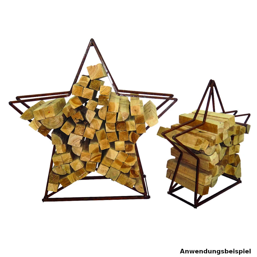 Kaminholzständer Set Sternenförmig 2 Stück Aus Stahl In Rostoptik 4 Kaminholzständer Set Sternenförmig 2 Stück Aus Stahl In Rostoptik - Image 2